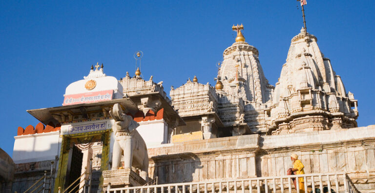 Low angle view of a temple, Jagdish Temple, City Palace, Udaipur, Rajasthan, India