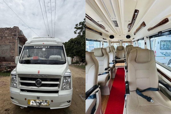 20-Seater Best Tempo Traveller In Jodhpur with AC and luxury seating
