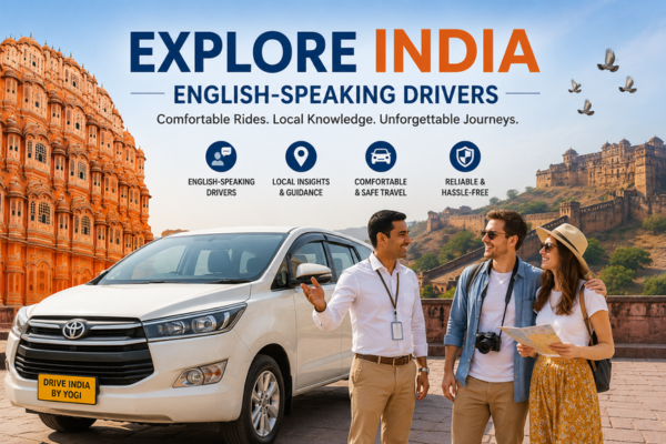 Private car tour with an English-speaking driver in India