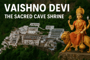 Devotees trekking to Vaishno Devi Bhawan