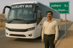 rent on luxury bus jodhpur to khatu