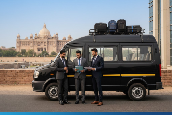 Corporate and business travel in Jodhpur with luxury Urbania Tempo Traveller