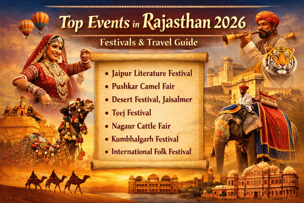 Top Events Rajasthan 2026 travel guide showcasing famous festivals and cultural celebrations