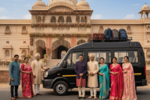 Wedding guest transportation using Urbania Tempo Traveller in Jodhpur