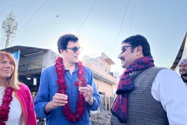 Guests receiving a warm traditional welcome in Jodhpur during Rajasthan 10 day private driver tour