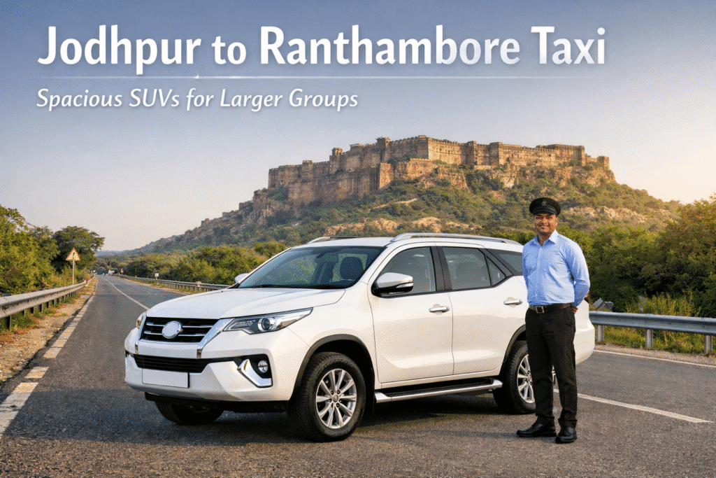 Spacious white SUV for group travel taxi service