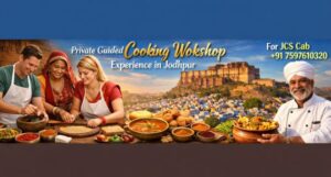 Private Guided Cooking Workshop Experience in Jodhpur with a local Rajasthani family learning traditional Indian recipes in a home kitchen.
