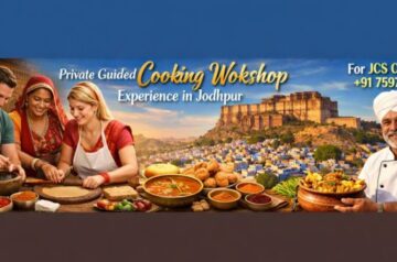 Private Guided Cooking Workshop Experience in Jodhpur with a local Rajasthani family learning traditional Indian recipes in a home kitchen.