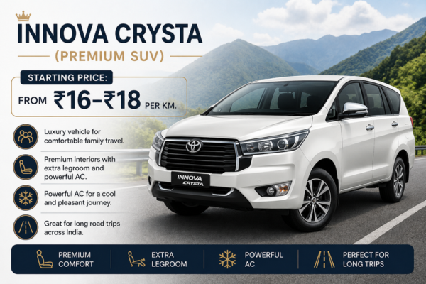 sedan car for guided private tours India