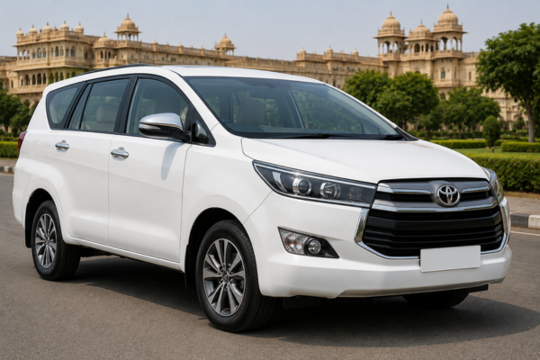 White Toyota Innova Crysta cab in Jaipur