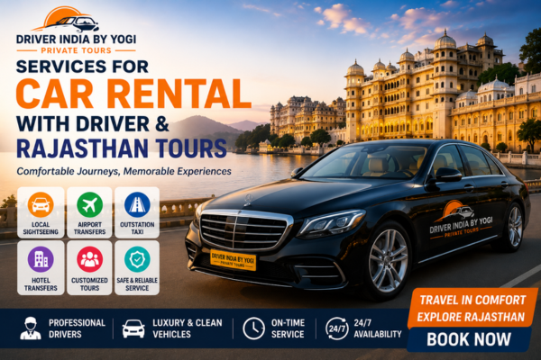 Luxury chauffeur-driven car for Rajasthan tours and business travel.