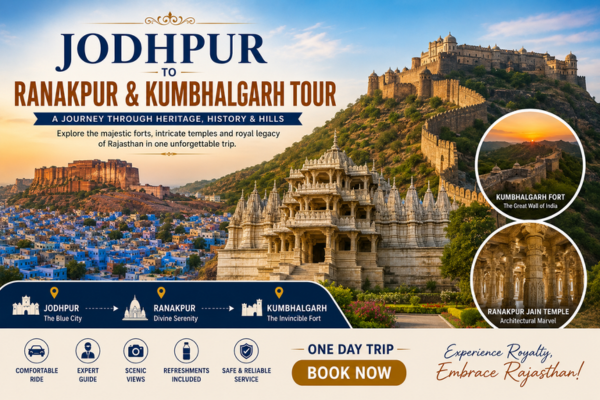 Car Hire in Jodhpur for Ranakpur Jain Temple and Kumbhalgarh Fort tour