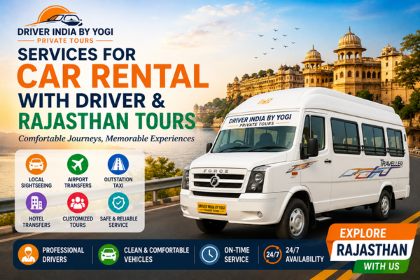 Tempo Traveller rental for group tours in Rajasthan.