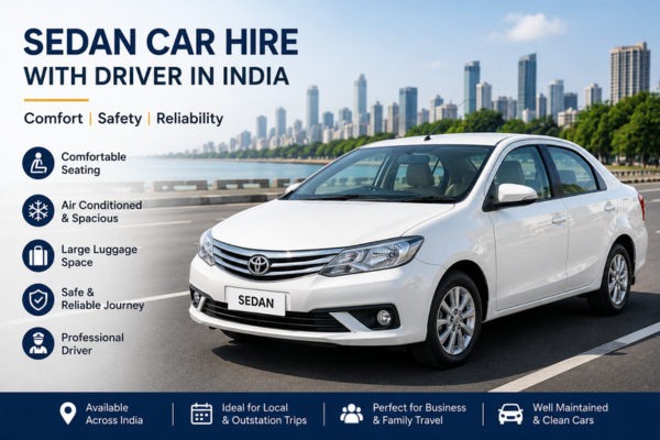 Sedan Car Rental with Driver in India