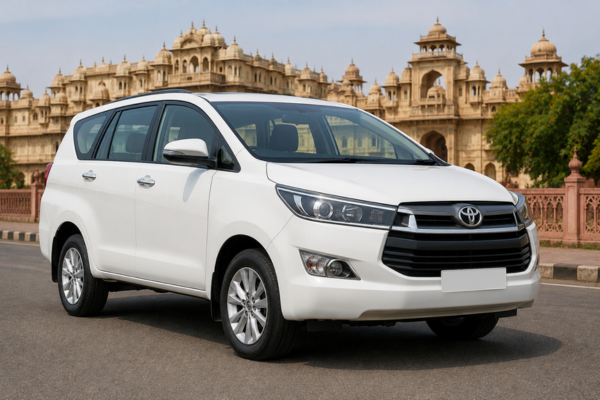 White Toyota Innova taxi in Jaipur