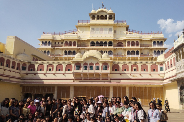 City Palace Jaipur with visitors