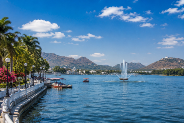 Fateh Sagar Lake with Aravalli Hills
