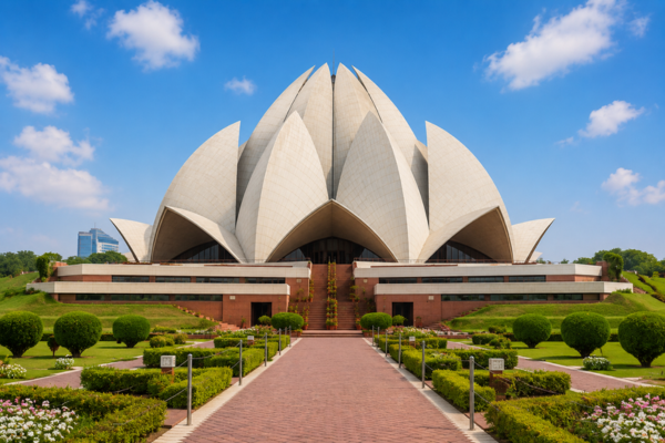 Beautiful Lotus Temple in New Delhi