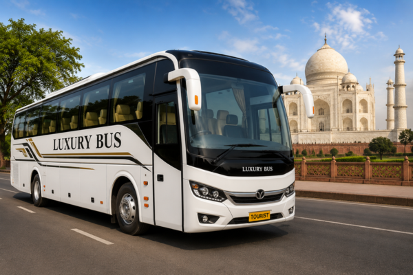 Luxury coach bus for Agra sightseeing