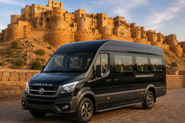 Force Urbania rental with driver for Jaisalmer sightseeing and Rajasthan tours