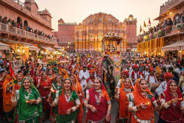 Teej festival celebration in Jaipur, Rajasthan