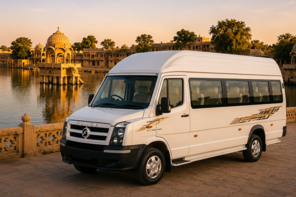 17 Seater Tempo Traveller for Jaisalmer sightseeing and group tours