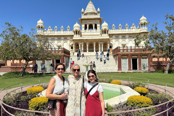 Beautiful white marble Jaswant Thada monument near Mehrangarh Fort in Jodhpur