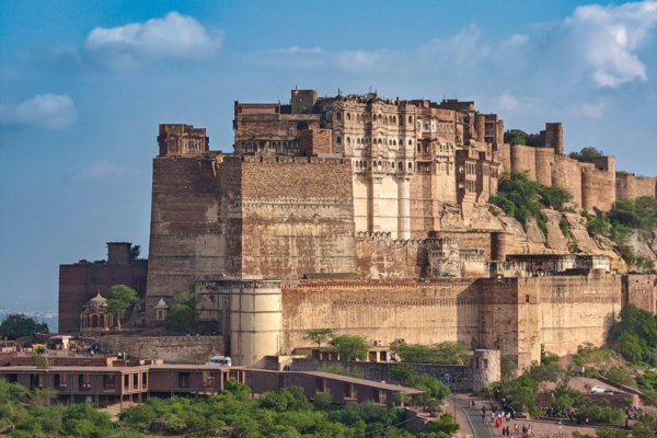Mehrangarh Fort overlooking Jodhpur in Rajasthan